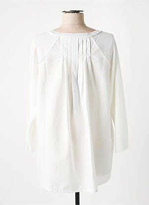 Pull col v manches longues blanc NÜ femme