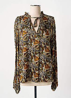 Blouse imprimé fantaisie manches longues vert FREEMAN T.PORTER femme