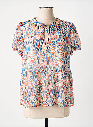 Blouse légère et transparente manches courtes beige LA FEE MARABOUTEE femme