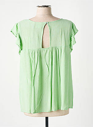 Blouse col rond manches courtes vert ICHI femme