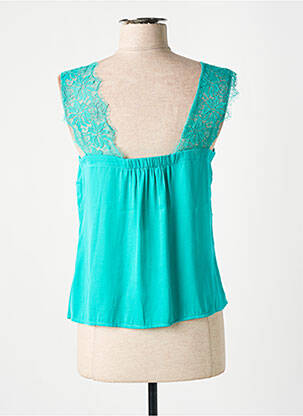 Top coupe fluide sans manche bleu MORGAN femme