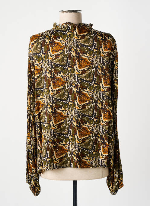 Blouse imprimé fantaisie manches longues vert FREEMAN T.PORTER femme