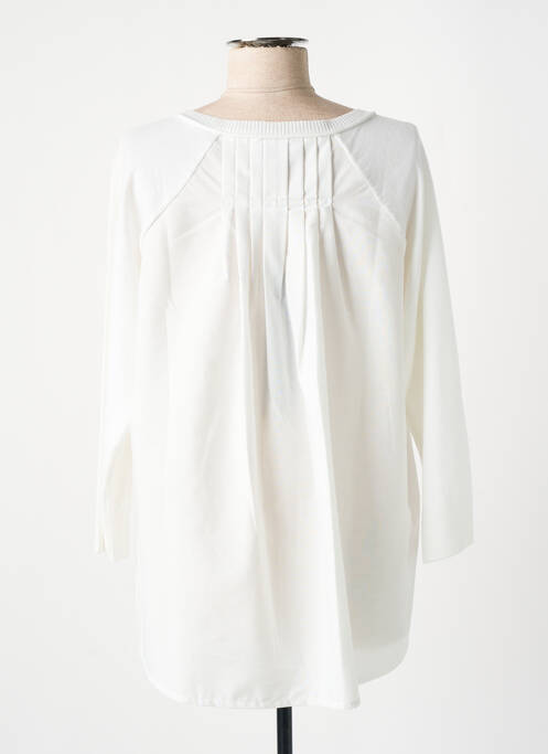 Pull col v manches longues blanc NÜ femme