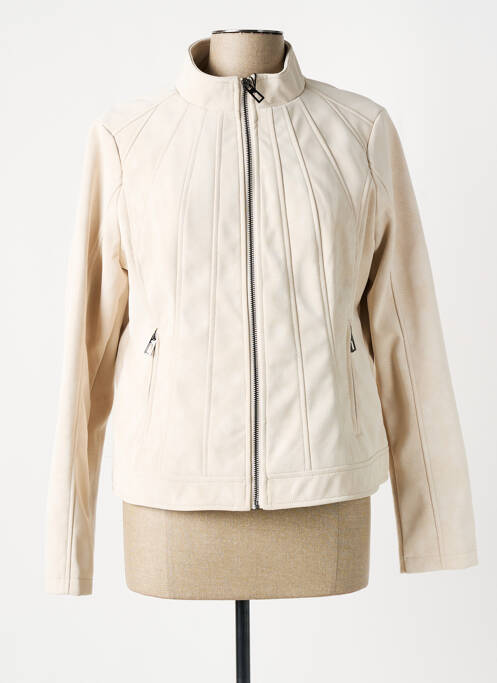 Veste simili cuir beige DESIGUAL pour femme