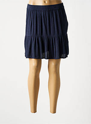 Jupe courte taille élastique bleu ICHI femme