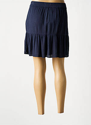 Jupe courte taille élastique bleu ICHI femme