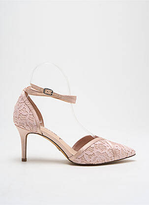 Escarpins tissage satiné talon de 4 à 6cm rose TAMARIS femme