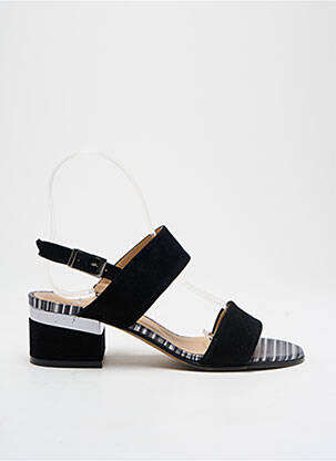 Sandales/nu pieds tissage satiné talon de 4 à 6cm noir PERLATO femme