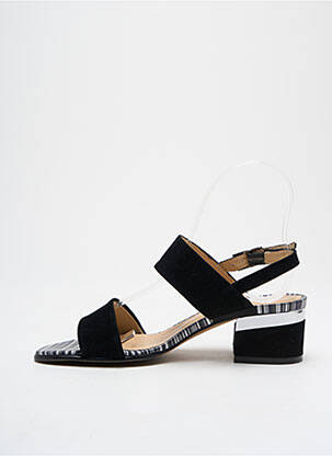 Sandales/nu pieds tissage satiné talon de 4 à 6cm noir PERLATO femme