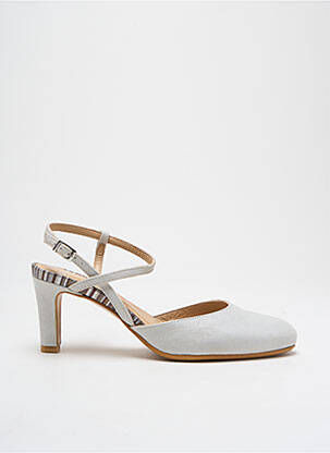 Sandales/nu pieds matière lisse talon de 4 à 6cm gris PERLATO femme