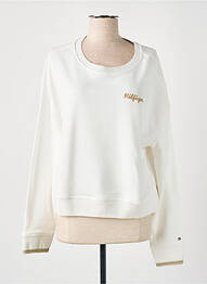 Sweat-shirt broderie manches longues blanc TOMMY HILFIGER femme