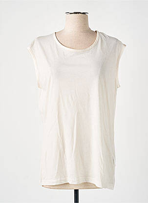 T-shirt coupe droite manches courtes beige TOMMY HILFIGER femme