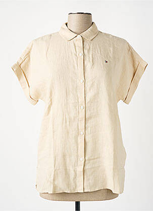 Chemisier coupe fluide manches courtes beige TOMMY HILFIGER femme