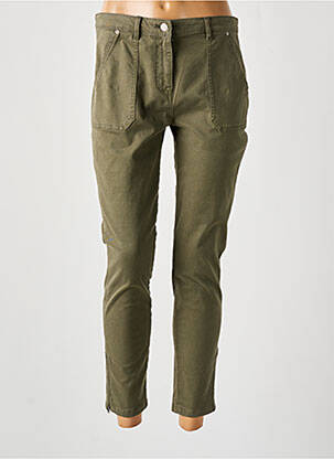 Pantalon 7/8 fermeture zippée sous rabat boutonné vert TOMMY HILFIGER femme