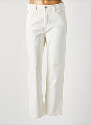 Pantalon droit fermeture zippée sous rabat boutonné blanc TOMMY HILFIGER femme