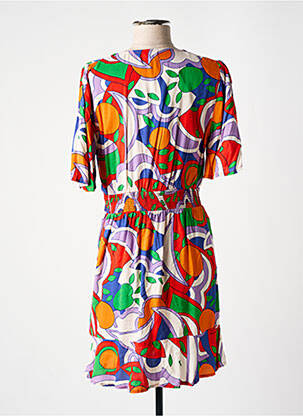 Robe courte coupe fluide manches longues rouge AN' GE femme