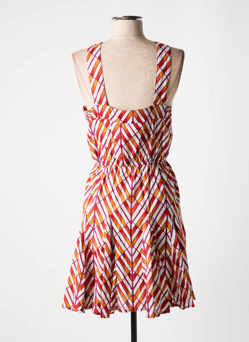 Robe mi-longue coupe fluide sans manche beige AN' GE femme