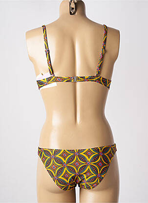 Maillot de bain 2 pièces stretch haut soutien-gorge moulé jaune ANTIGEL femme