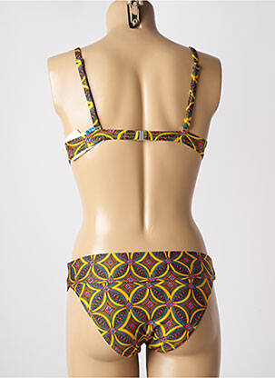 Maillot de bain 2 pièces stretch haut soutien-gorge moulé jaune ANTIGEL femme