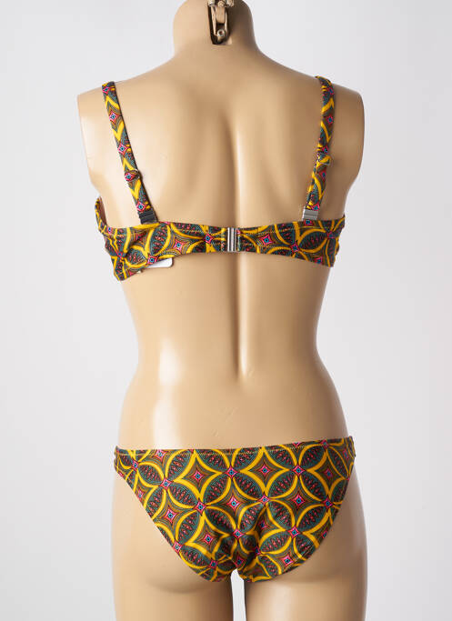 Maillot de bain 2 pièces stretch haut soutien-gorge emboitant jaune ANTIGEL femme
