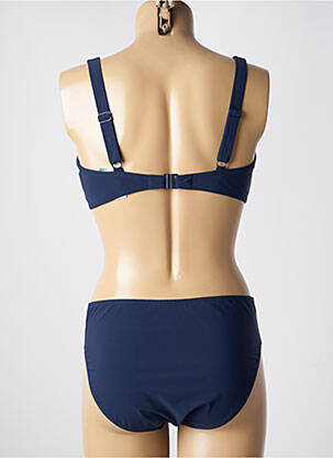 Maillot de bain 2 pièces stretch haut soutien-gorge emboitant bleu LIDEA femme