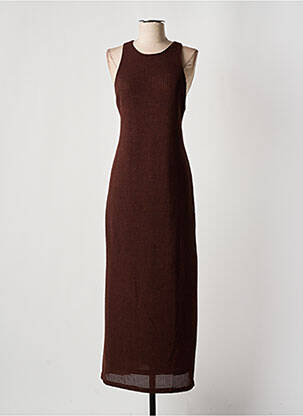 Robe longue sans manche sans manche marron GRACE & MILA femme
