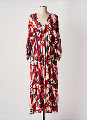 Robe longue manches longues manches longues rouge GRACE & MILA femme