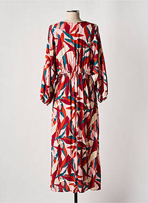 Robe longue manches longues manches longues rouge GRACE & MILA femme