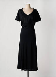Robe longue manches courtes manches courtes noir LE TEMPS DES CERISES femme