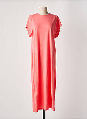 Robe longue manches courtes manches courtes rose AMERICAN VINTAGE femme