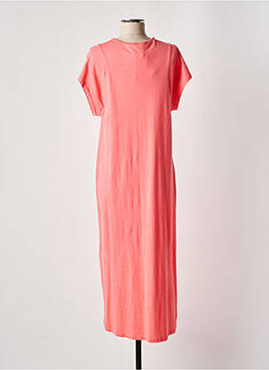 Robe longue manches courtes manches courtes rose AMERICAN VINTAGE femme