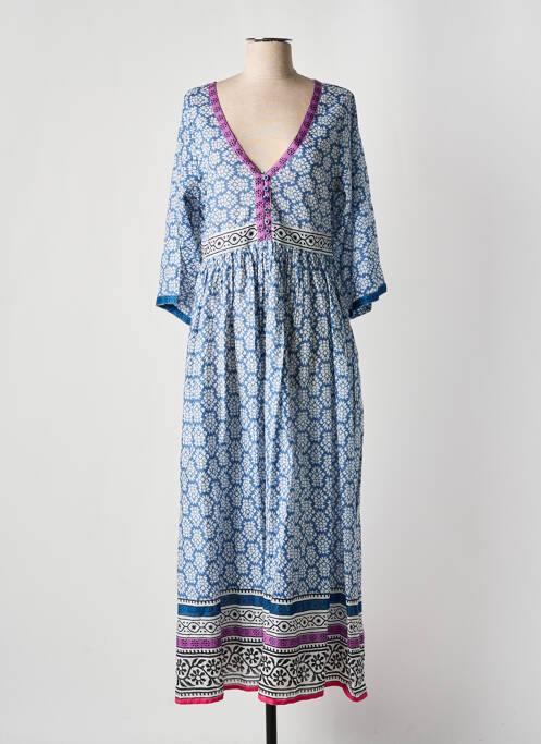 Robe longue bleu CHICOSOLEIL pour femme