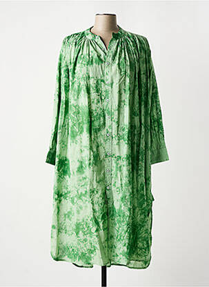 Robe mi-longue manches longues manches longues vert CHICOSOLEIL femme