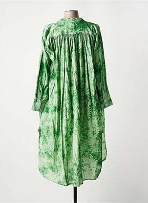 Robe mi-longue manches longues manches longues vert CHICOSOLEIL femme
