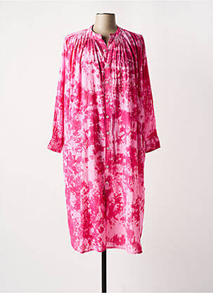 Robe mi-longue manches longues manches longues rose CHICOSOLEIL femme