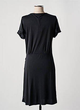Robe mi-longue coupe fluide manches courtes noir LE TEMPS DES CERISES femme