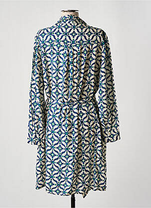 Robe mi-longue coupe fluide manches longues bleu LA PETITE ETOILE femme