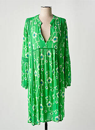 Robe mi-longue vert CHICOSOLEIL pour femme