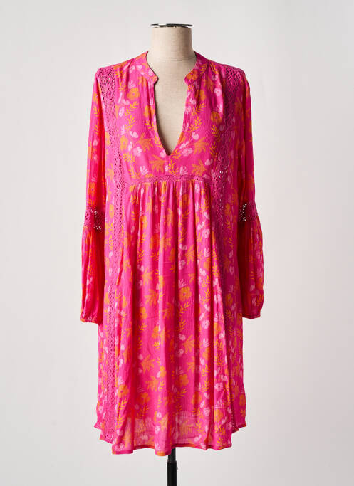 Robe mi-longue rose CHICOSOLEIL pour femme