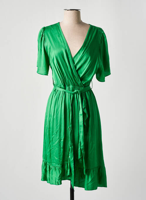 Robe mi-longue vert PAKO LITTO pour femme