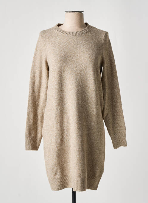 Robe pull beige VERO MODA pour femme