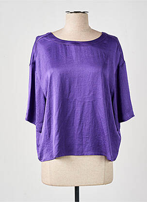 Blouse col rond manches 3/4 violet AMERICAN VINTAGE femme