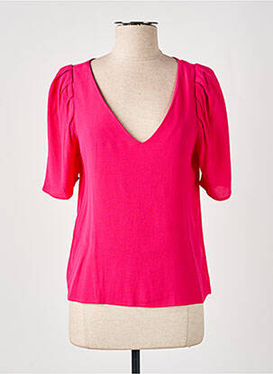 Top tissage crêpe manches courtes rose ARTLOVE femme