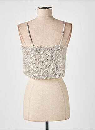 Top col carré fines bretelles beige GRACE & MILA femme