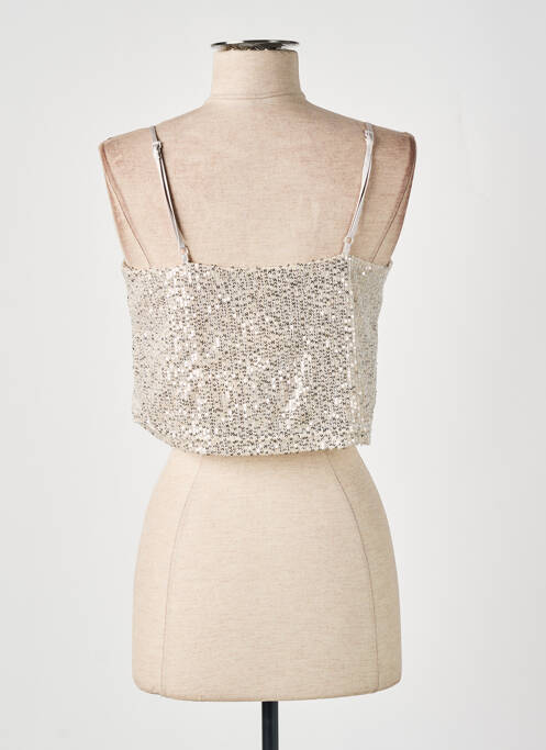 Top col carré fines bretelles beige GRACE & MILA femme