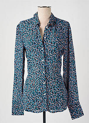 Chemisier imprimé fleurs manches longues bleu TOMMY HILFIGER femme