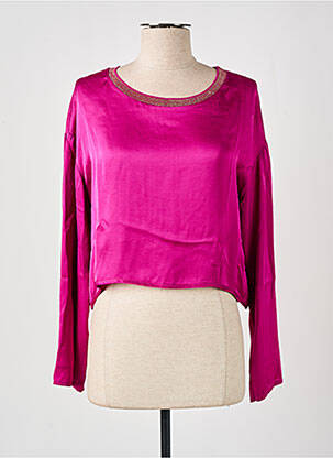 Blouse col rond manches longues rose BSB femme