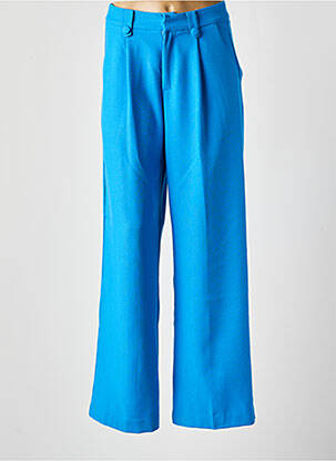 Pantalon large taille à pinces taille haute bleu GRACE & MILA femme