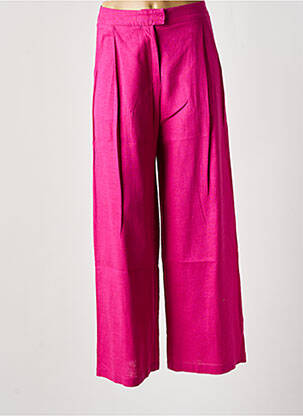 Pantalon large coupe fluide taille haute rose LA PETITE ETOILE femme