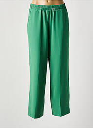 Pantalon large coupe fluide taille haute vert GRACE & MILA femme